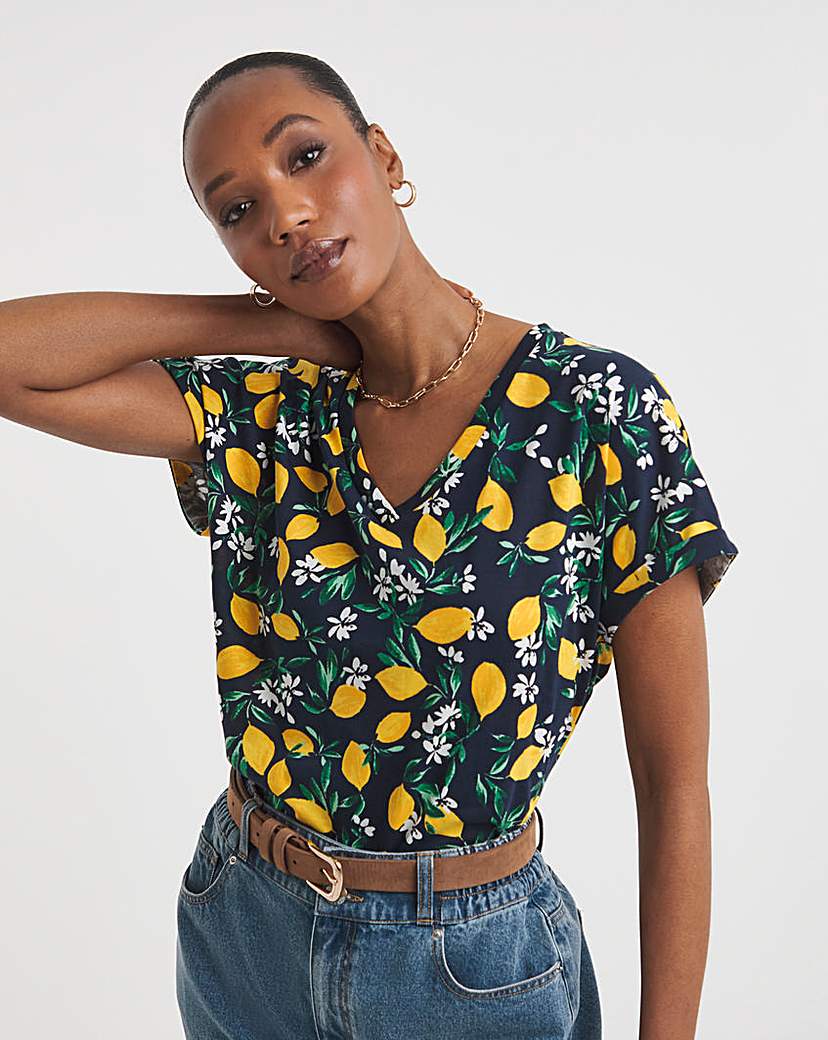 The V Neck Printed T-Shirt