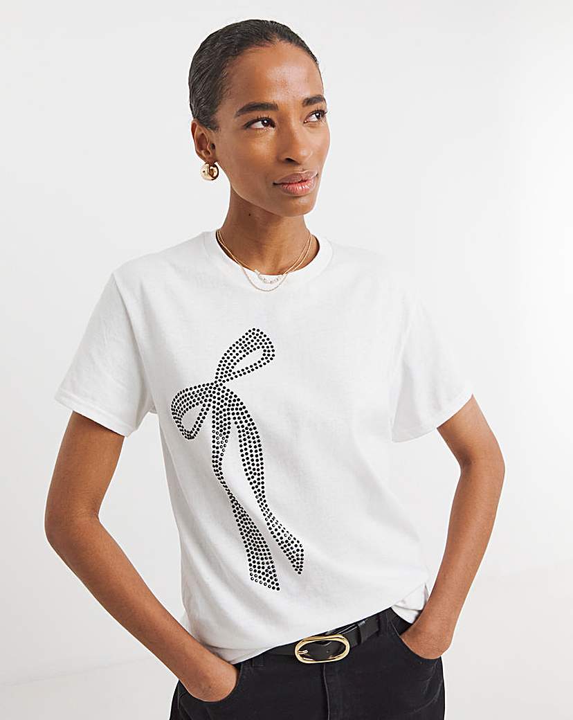 New In - Bow Embellished T-Shirt