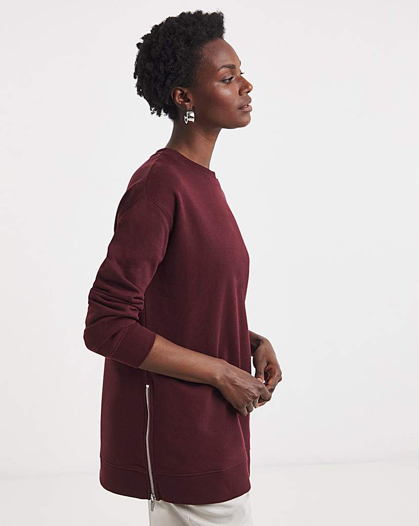 Zide Zip Longline Sweatshirt