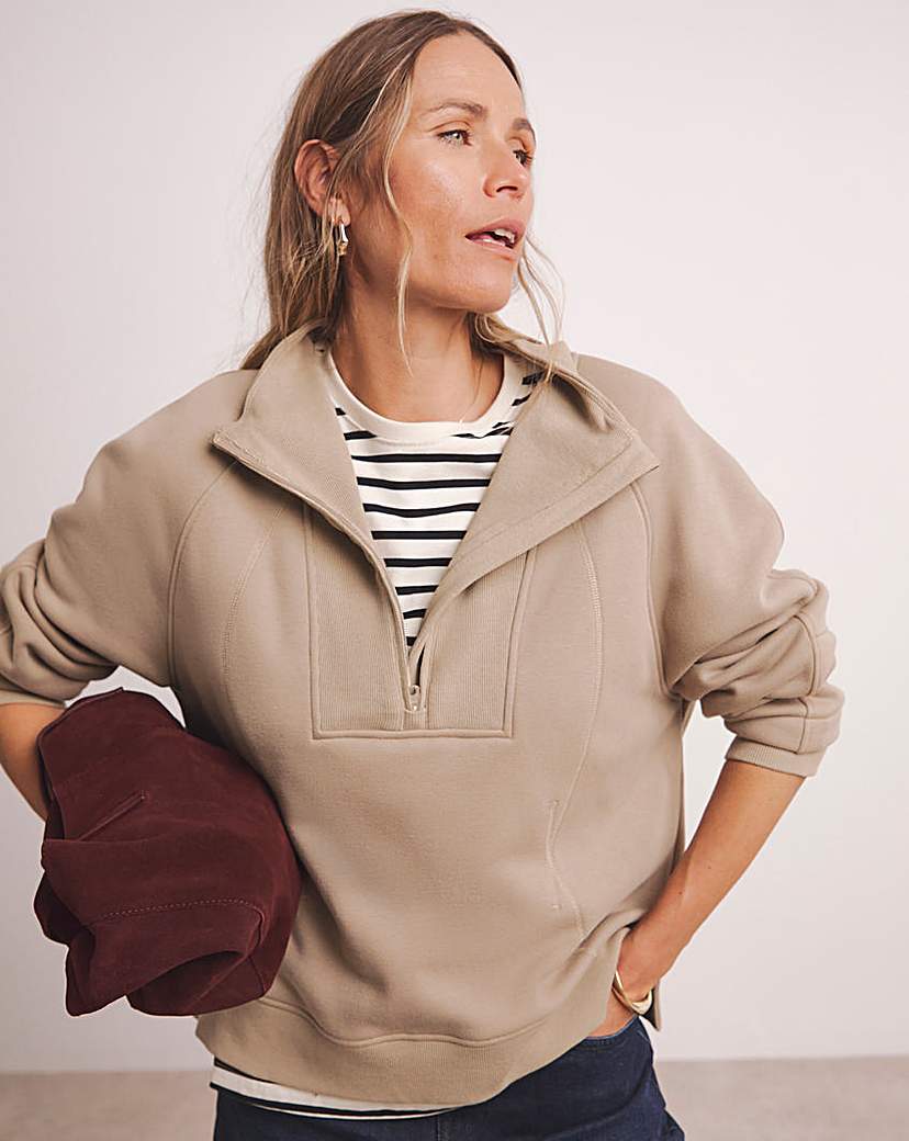 New In - Anthology Rib Mix Half Zip Sweatshirt