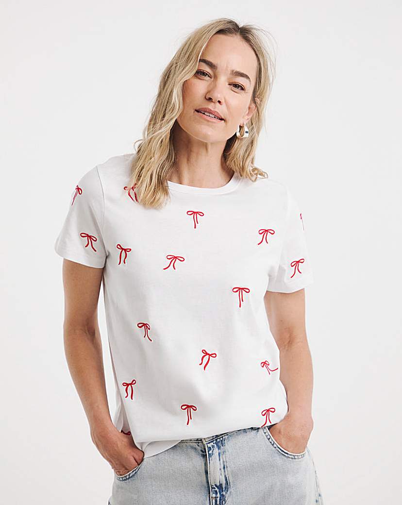Bow Embroidered T-shirt