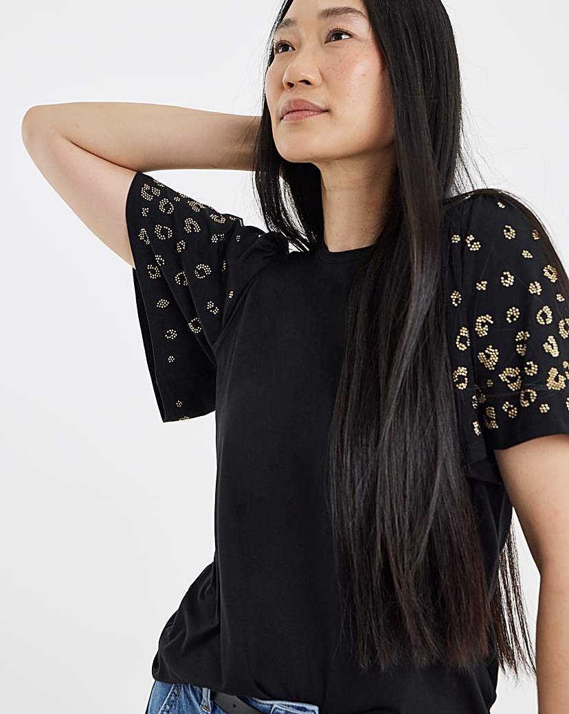 Embellished Angel Sleeve Top
