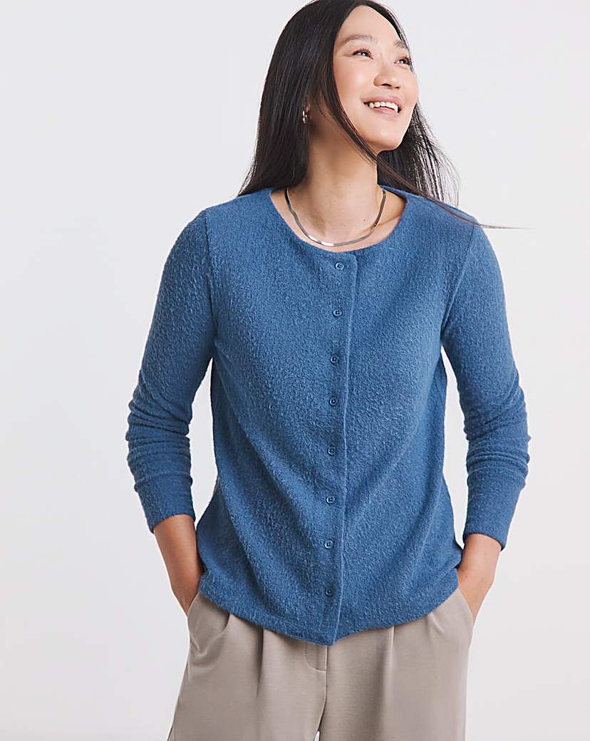 Brushed Soft Touch Button Up Cardigan