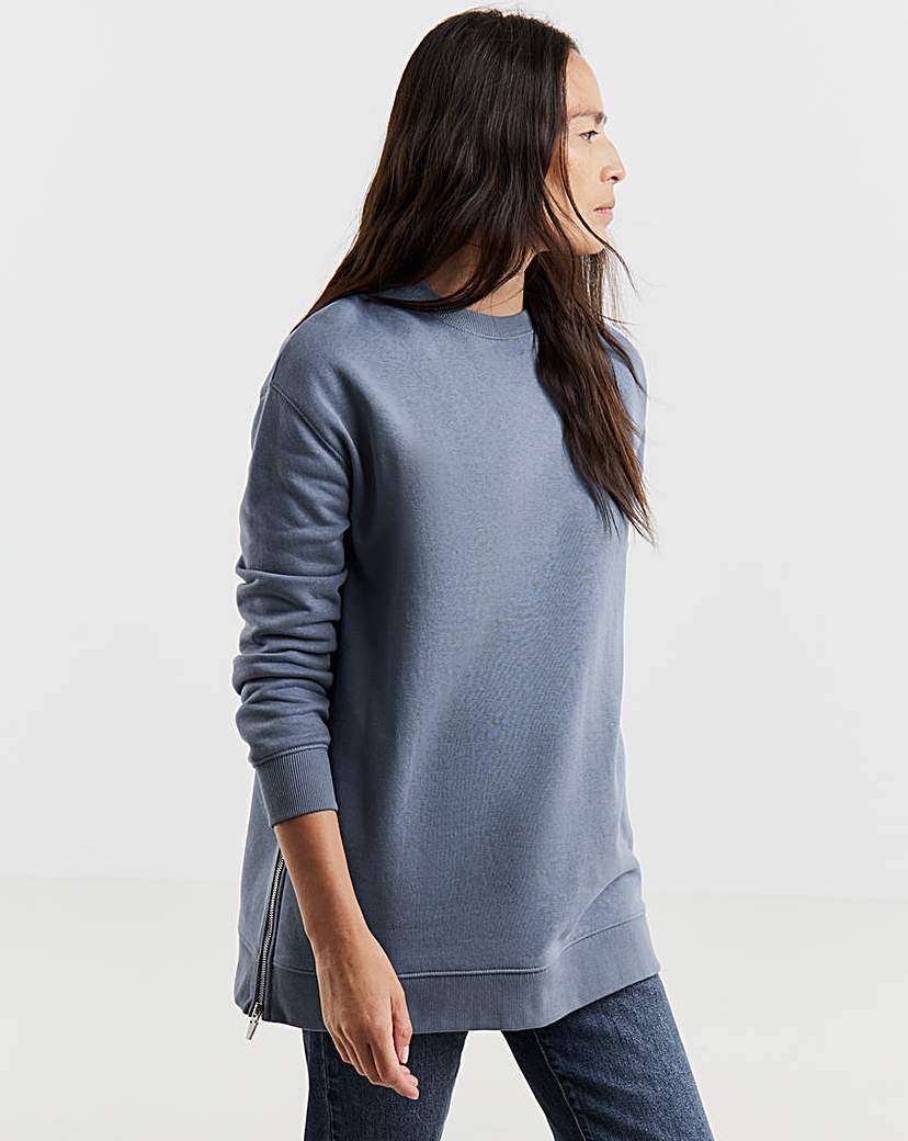 Side Zip Longline Sweat