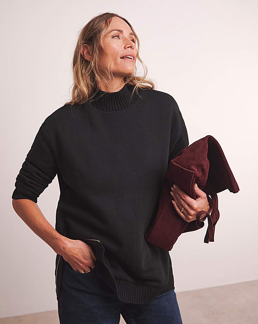 New In - Anthology Heavyweight Rib Side Zip Sweat