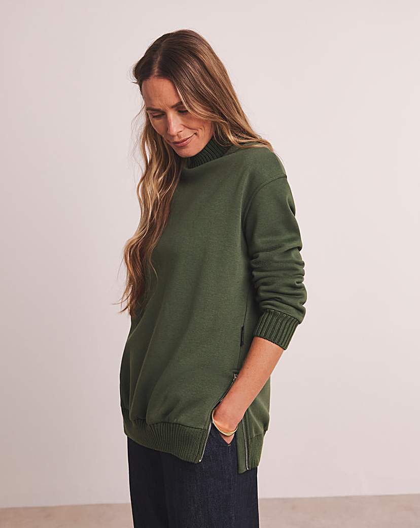 New In - Anthology Heavyweight Rib Side Zip Sweat
