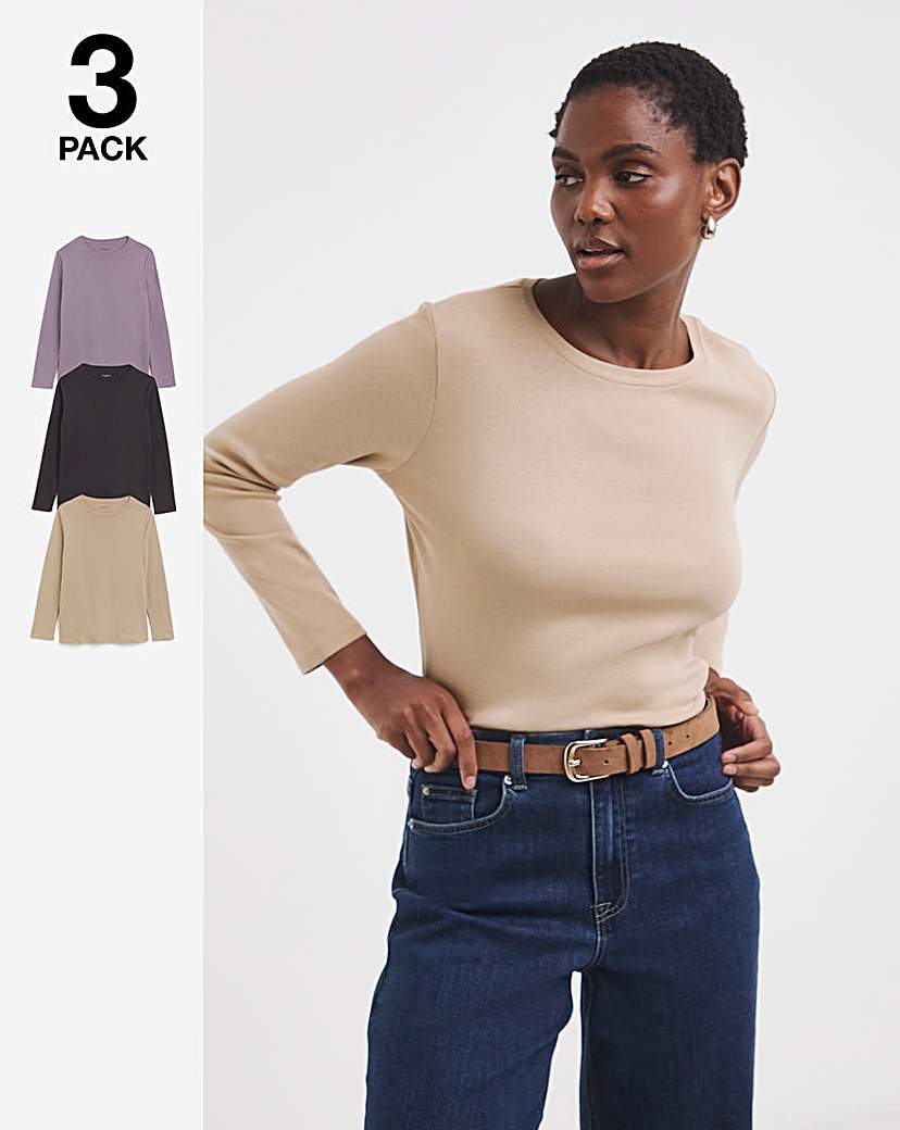 New In - 3 Pack Crew Neck Long Sleeve