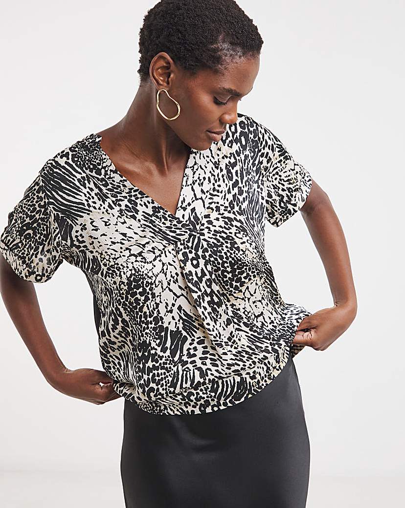 Satin Front Jersey Back Top