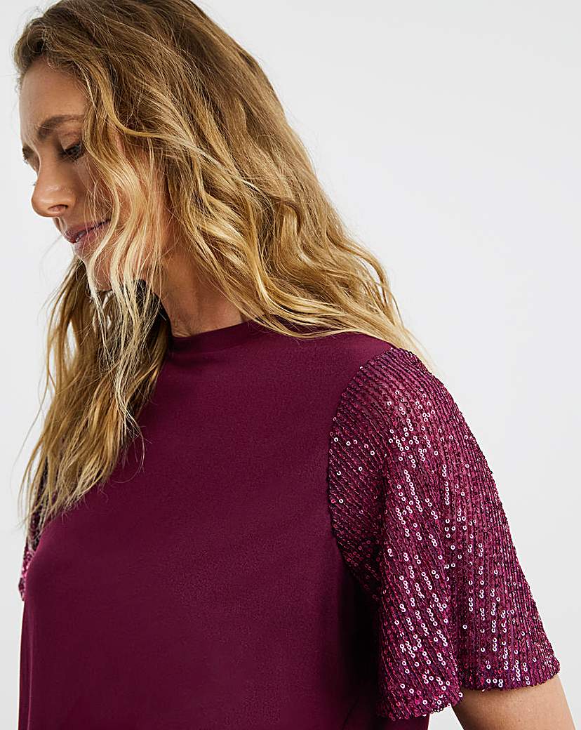 New In - Sequin Sleeve T-Shirt