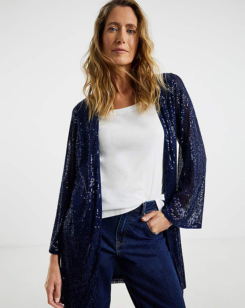New In - Sequin Longline Cardi