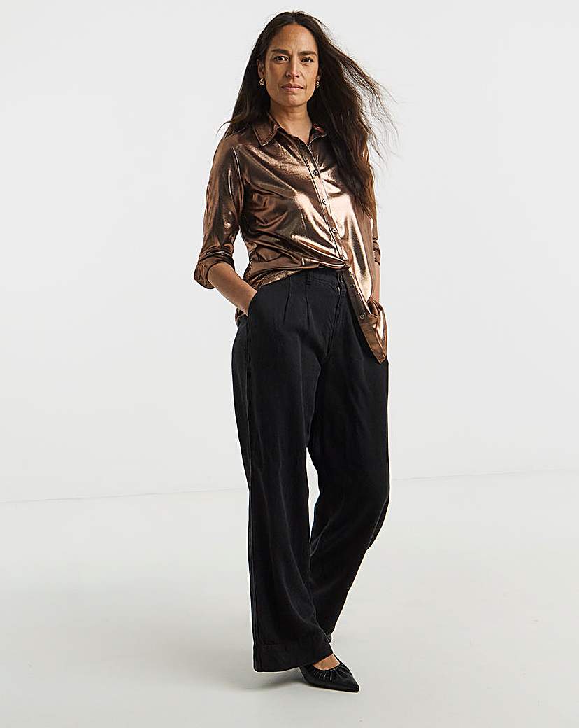 New In - Foiled Button Front Shirt