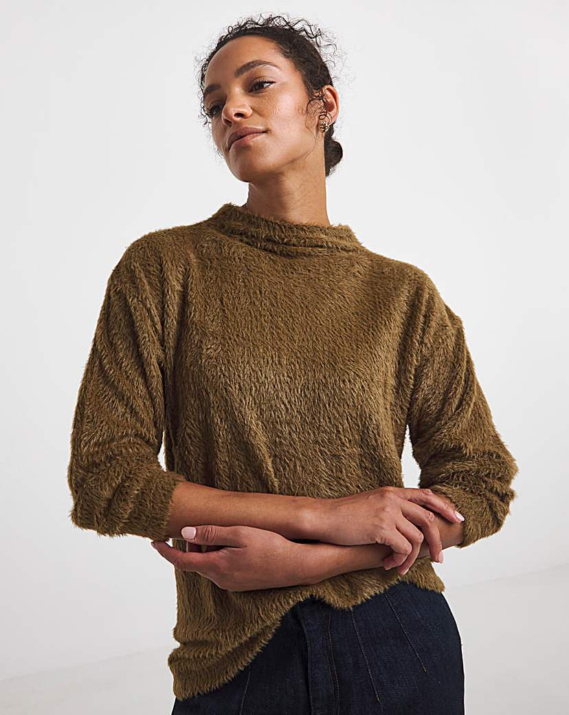 New In - Brushed High Neck Soft Touch Top