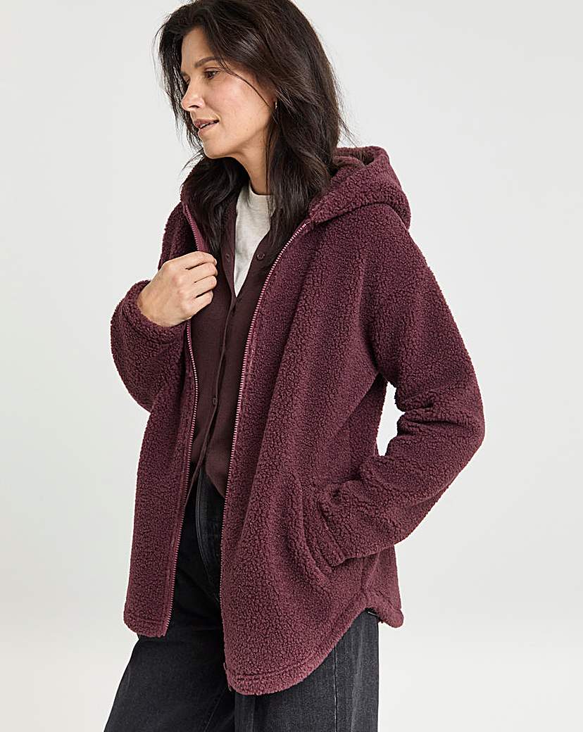 New In - Borg Longline Zip Through Hoodie