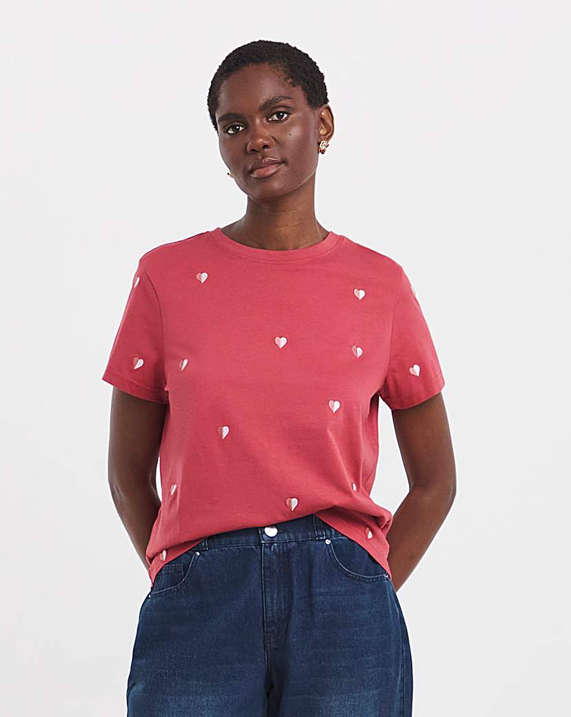 New In - Heart Embroidered T-Shirt