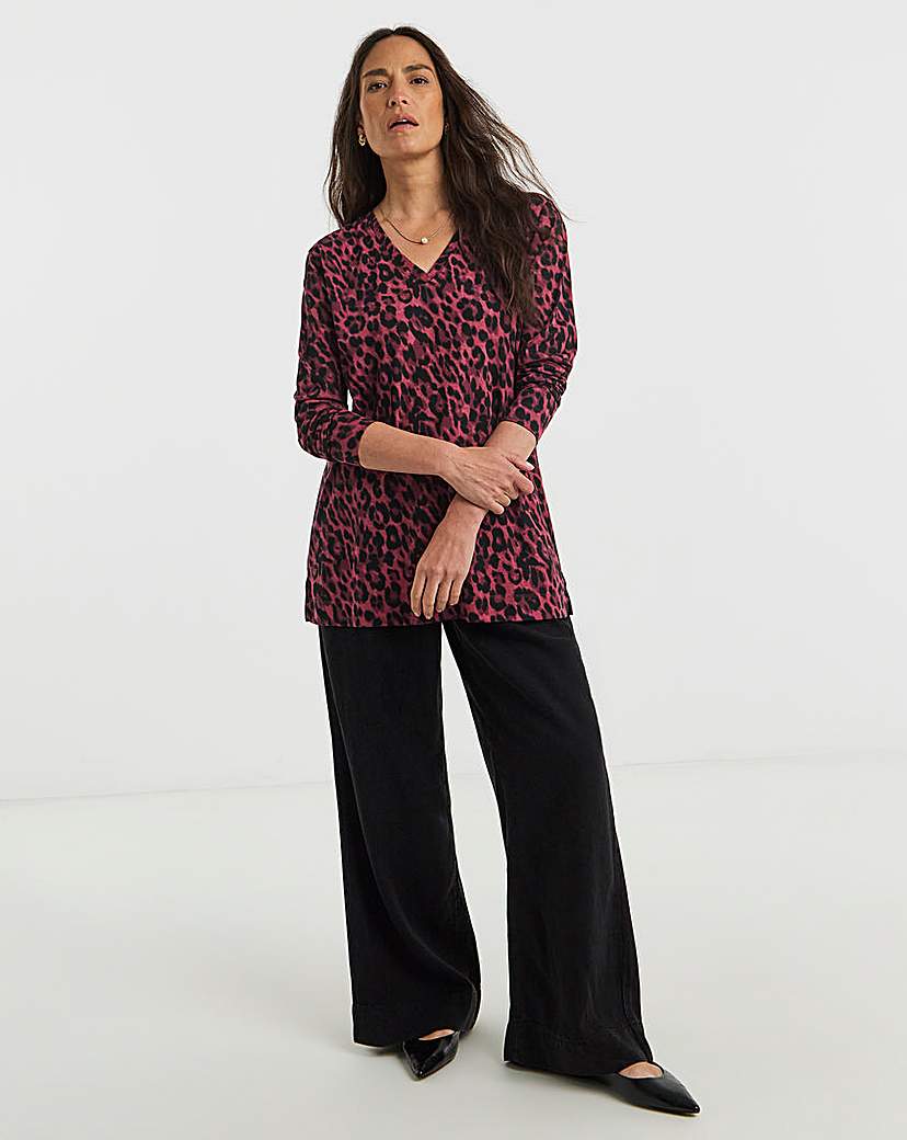 New In - V-Neck Split Hem Slouch T-Shirt