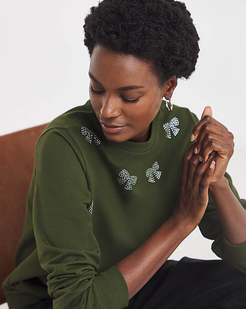 New In - Bow Embellished Sweatshirt