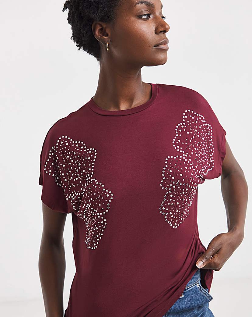 New In - Floral Embellished T-Shirt