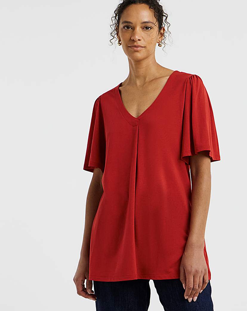 New In - V-Neck Angel Sleeve Top