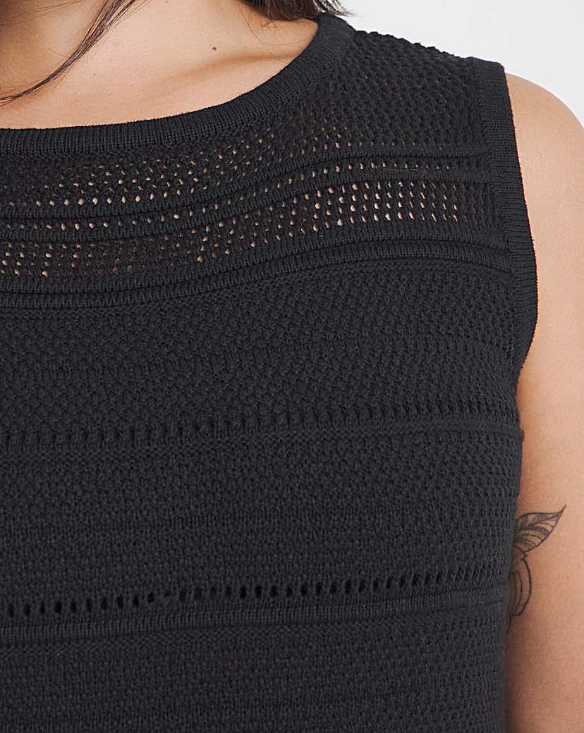 Black Crochet Midi Dress