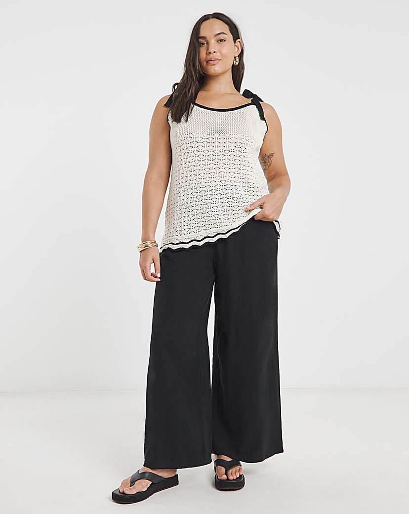 Cream Crochet Tie Shoulder Cami