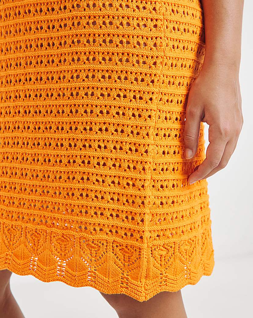 Simply Be Orange Crochet Mini Dress