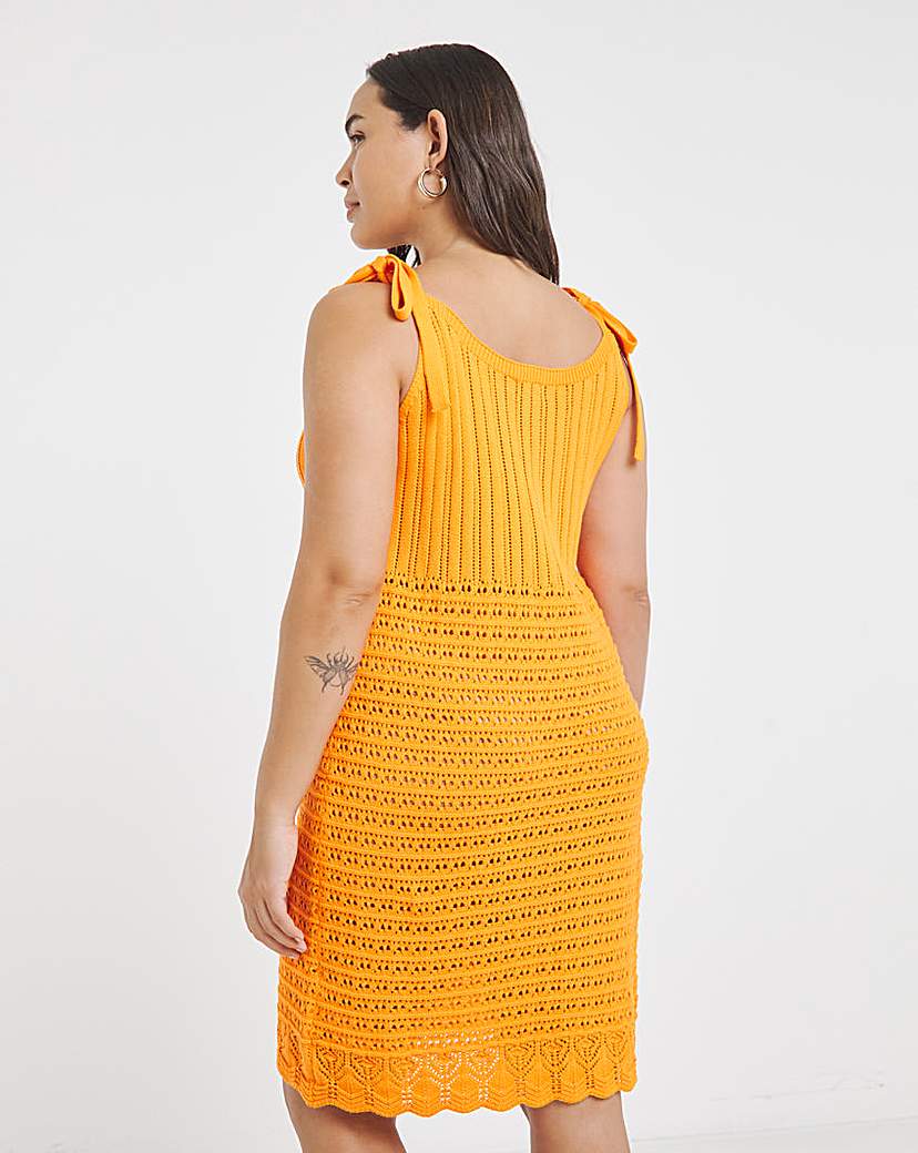 Simply Be Orange Crochet Mini Dress