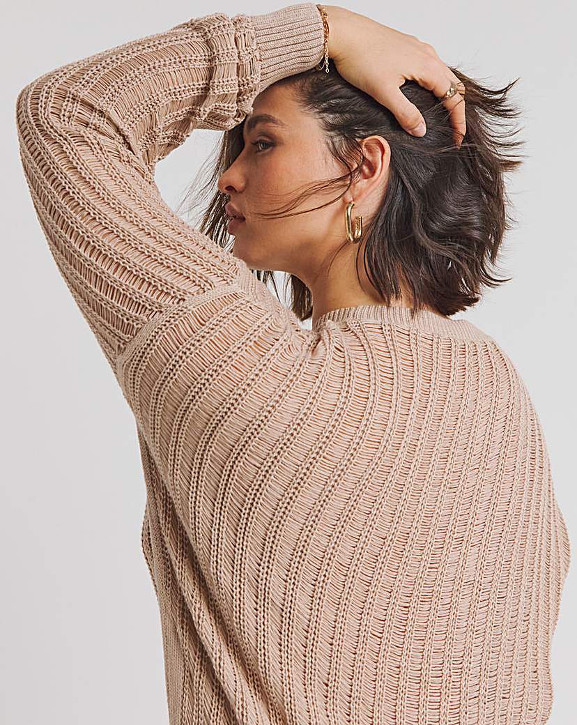 Stone Ladder Stitch Boyfriend Cardigan