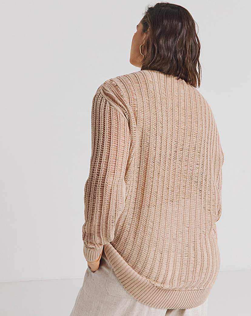 Stone Ladder Stitch Boyfriend Cardigan