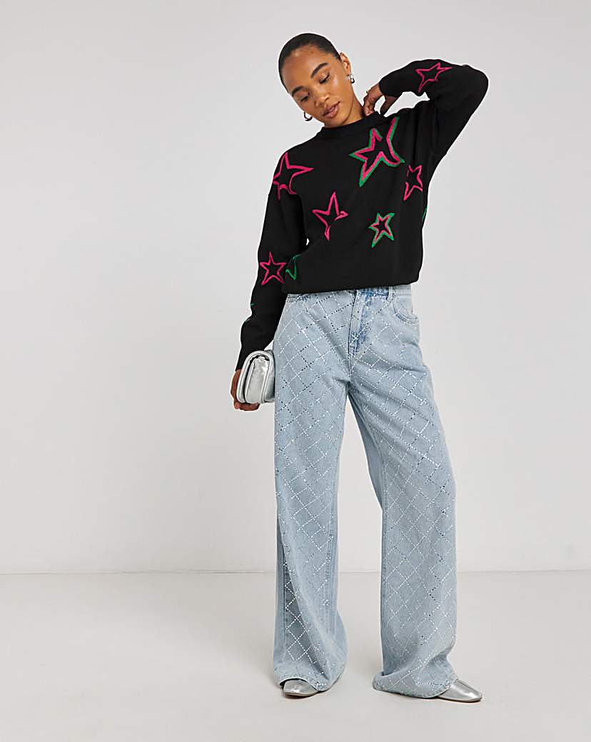 SBE X TW Glitter Star Jacquard Jumper