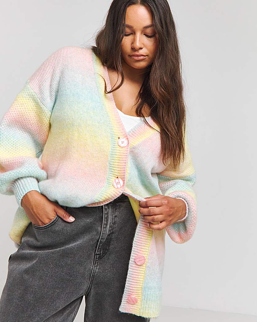 Rainbow Ombre Boyfriend Cardigan