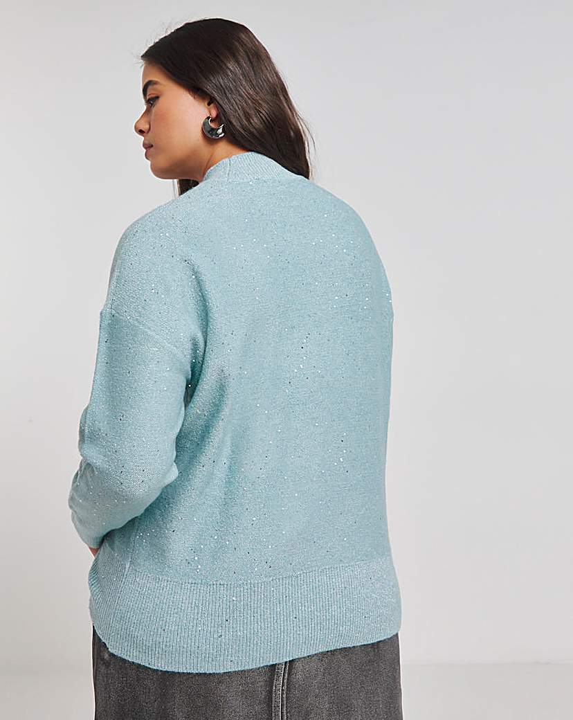 Blue Metallic Sequin Jumper