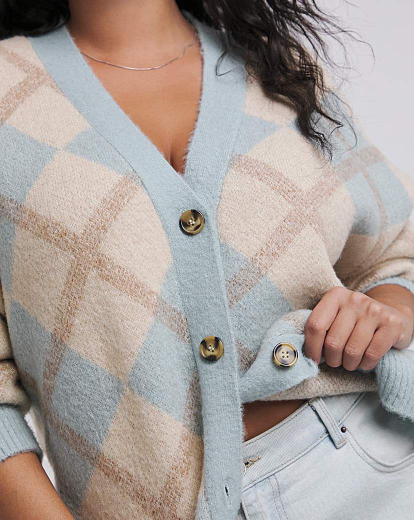 Argyle Button Through Cardigan