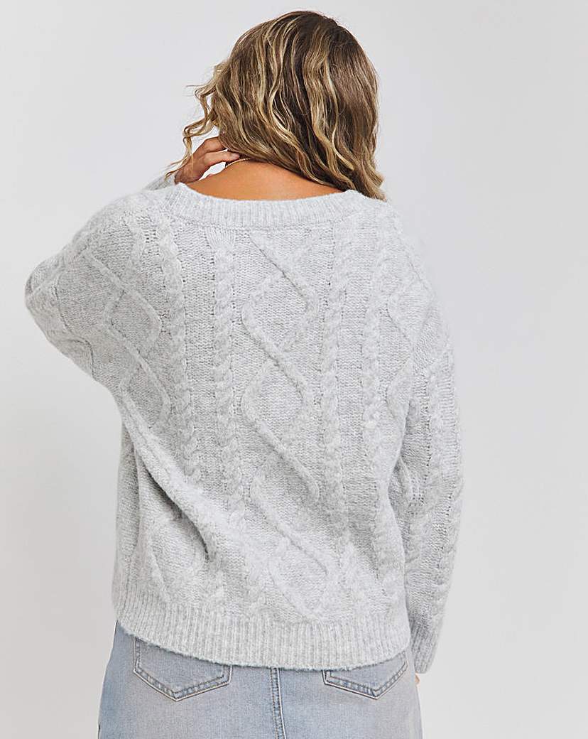 V Neck Cable Knit Jumper