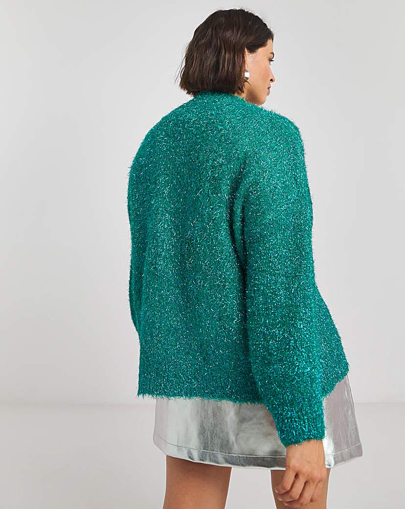 SBE X TW Green Tinsel Cardigan