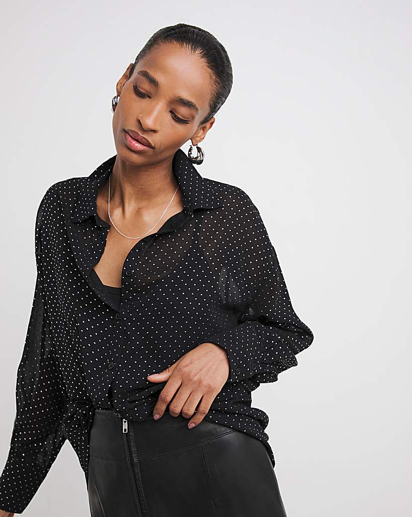 Metallic Spot Oversized Shirt