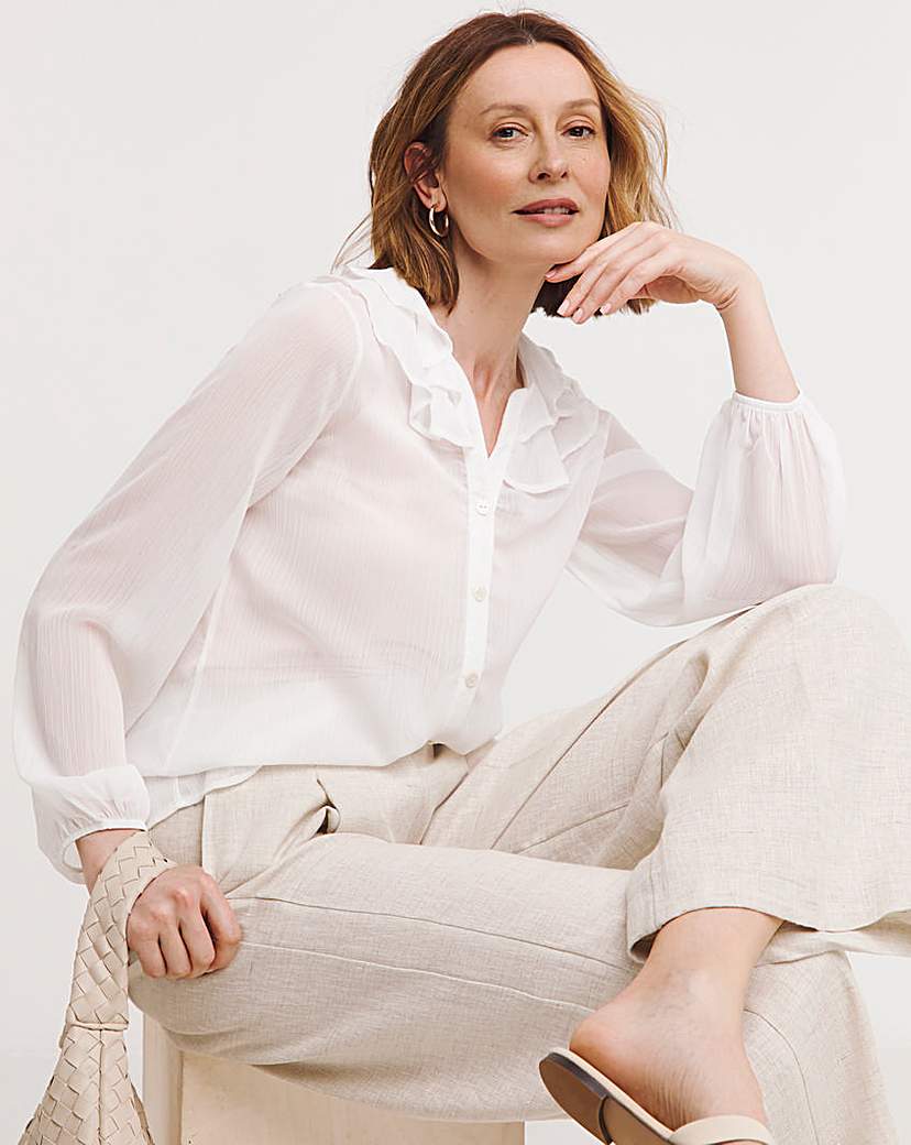 Chiffon Frill Neck Blouse