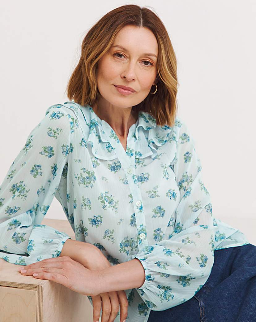 Chiffon Frill Neck Blouse