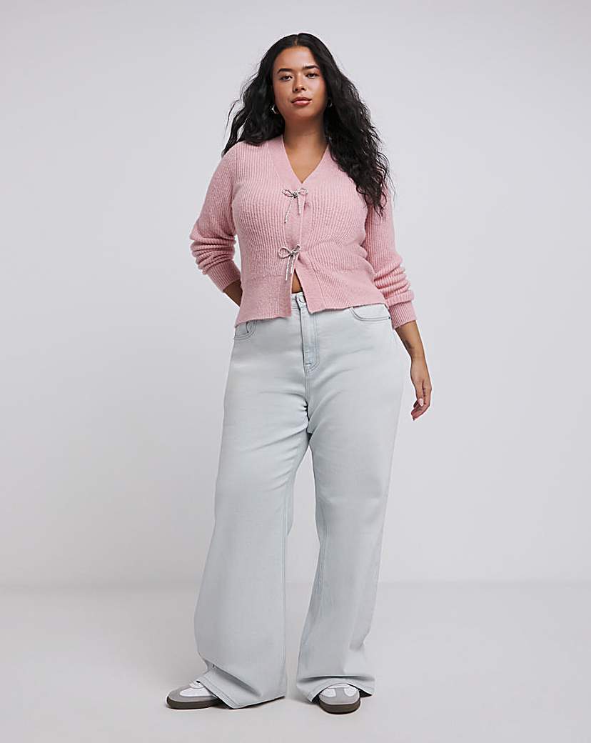 Pink Diamante Bow Cardigan