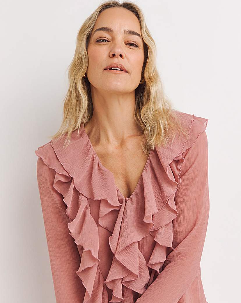 Chiffon Ruffle Detail Blouse