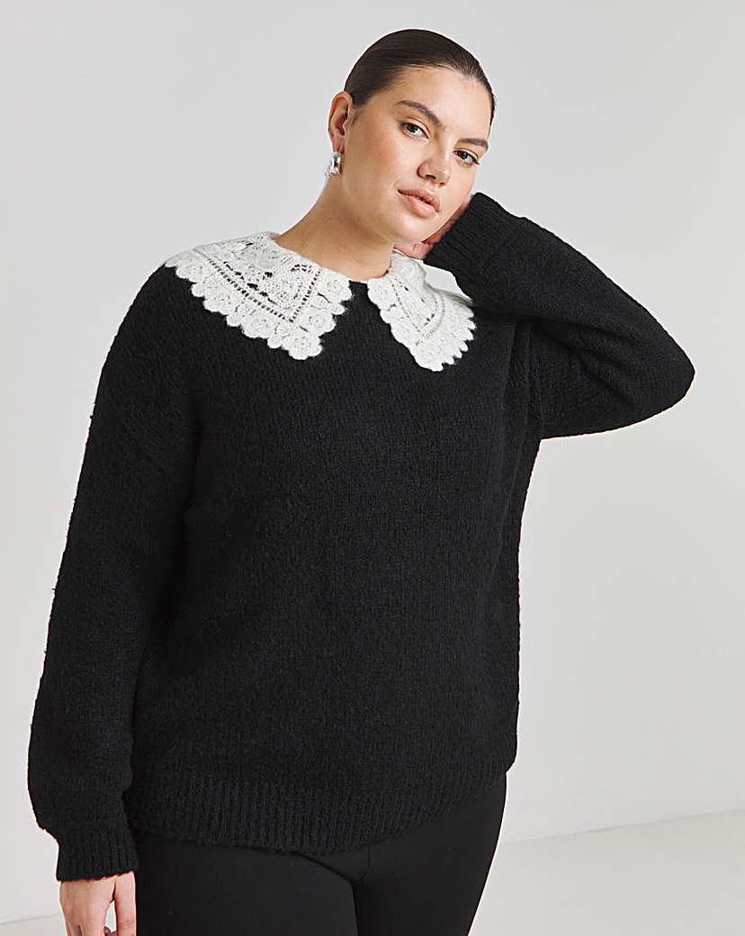 Black Collar Detail Jumper
