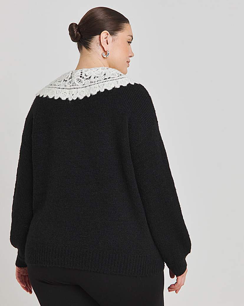 Black Collar Detail Jumper