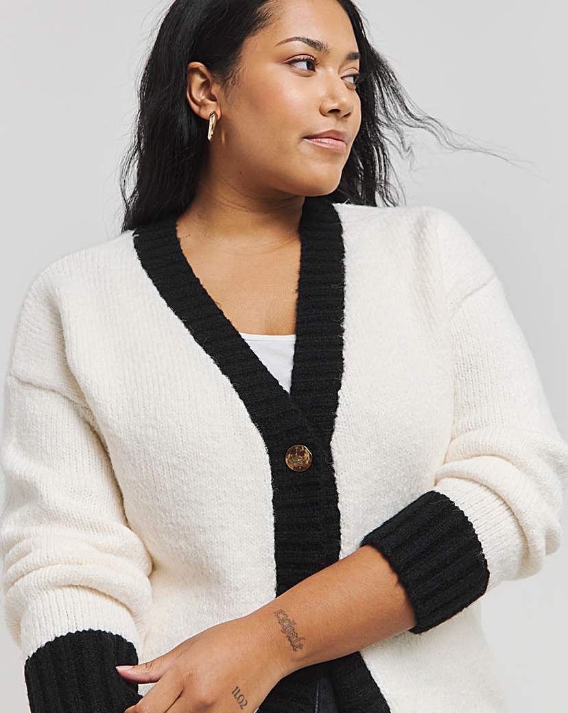 Mono Tipped Boyfriend Cardigan