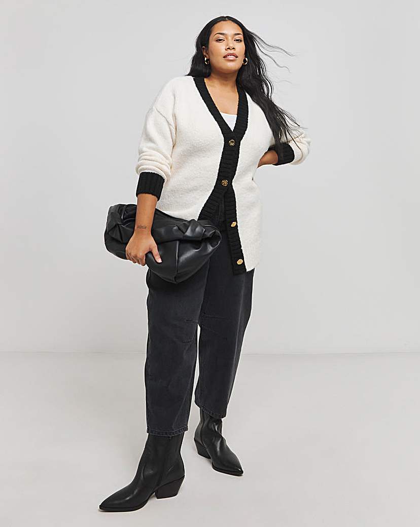 Mono Tipped Boyfriend Cardigan