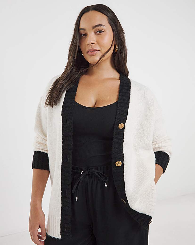 Mono Tipped Boyfriend Cardigan