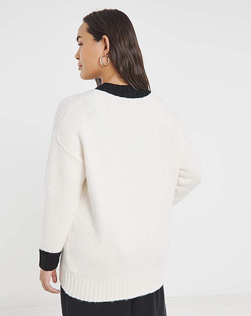 Mono Tipped Boyfriend Cardigan