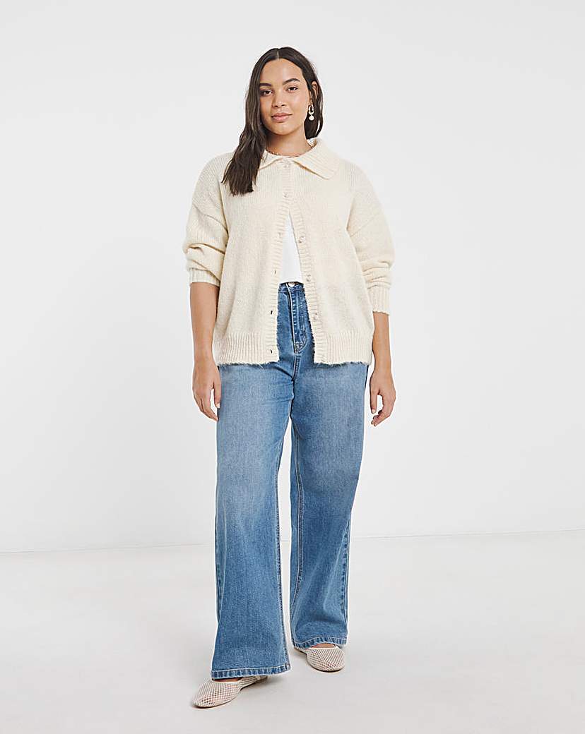 Cream Collar Cardigan