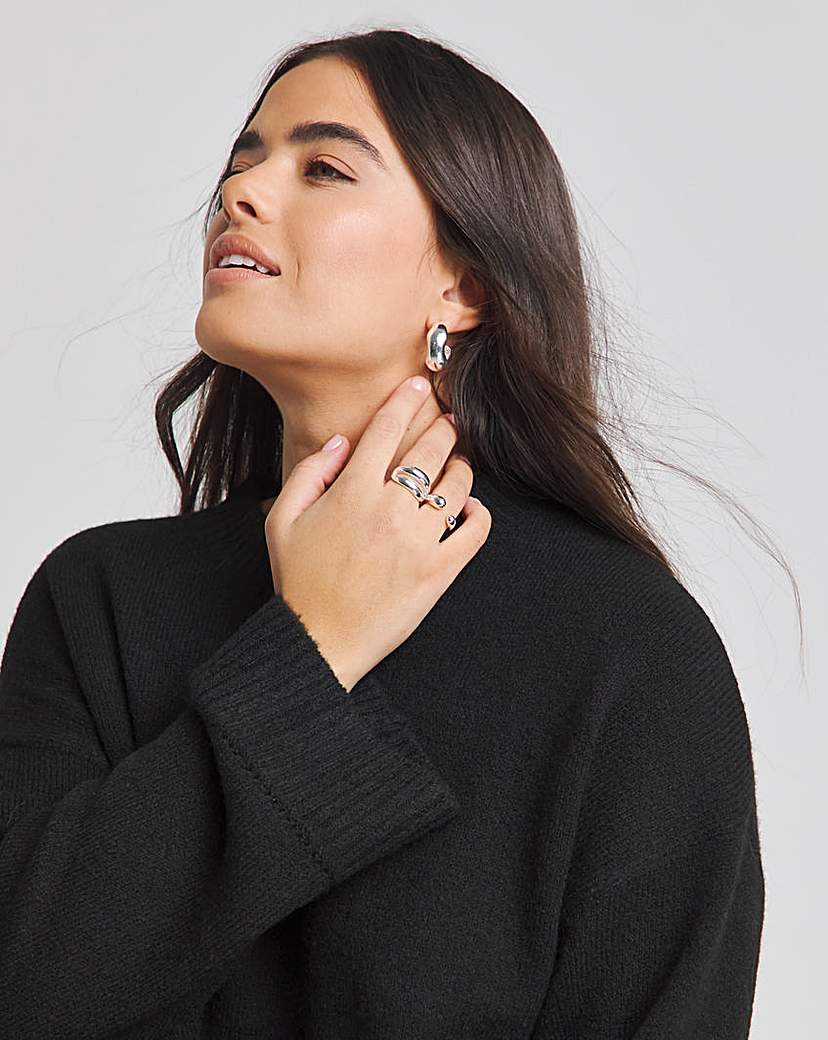 Black Crew Neck Knitted Jumper