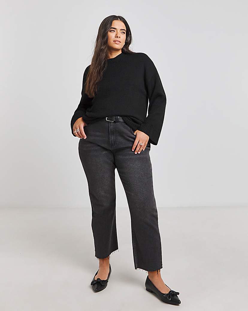 Black Crew Neck Knitted Jumper