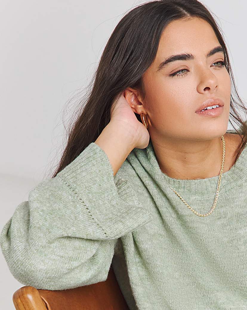 Sage Crew Neck Knitted Jumper