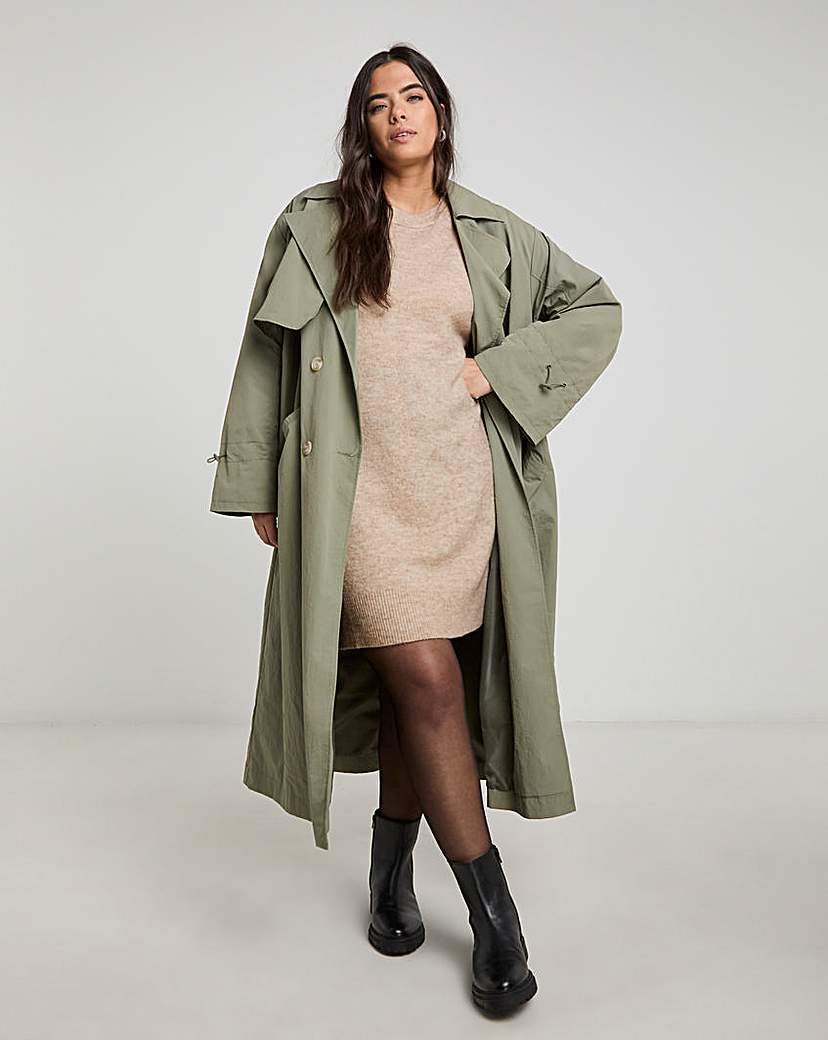 Oatmeal Crew Neck Mini Dress